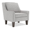 Fauteuil d’appoint club Sofa Lab personnalisable de 29 po fabriqué au Canada en tissu d’apparence lin gris Luna Domino avec pattes en bois