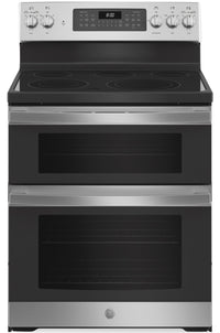  Cuisinière électrique GE de 6,6 pi³ avec friture à air et nettoyage à la vapeur - acier inoxydable -…