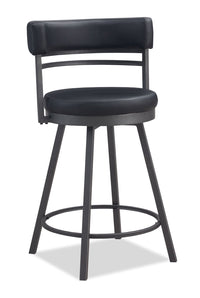  Tabouret pivotant Mila de hauteur comptoir - noir 