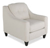 Fauteuil Kylie en tissu d'apparence lin - perle Zeus