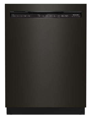 Lave-vaisselle encastré KitchenAid de 24 po et de 39 dBA avec commandes à l’avant et 3e panier - acier inoxydable noir avec fini PrintShieldMC - KDFE204KBS