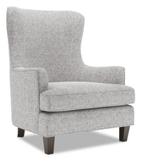  Fauteuil d’appoint à oreilles Sofa Lab personnalisable de 32 po fabriqué au Canada en tissu d’apparence lin - gris Luna Domino