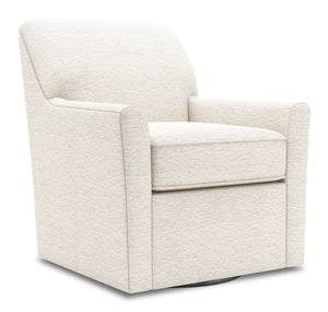 Fauteuil d’appoint pivotant Sofa Lab personnalisable de 31 po fabriqué au Canada en tissu de chenille beige Luxury Sand