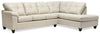 Sofa sectionnel de droite Addison 2 pièces en tissu Leath-Aire - beige