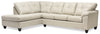 Sofa sectionnel de gauche Addison 2 pièces fabriqué au Canada en similicuir avec coussins de siège amovibles - beige