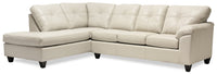  Sofa sectionnel de gauche Addison 2 pièces fabriqué au Canada en similicuir avec coussins de siège amovibles - beige