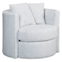  Fauteuil d’appoint pivotant Cuddler Petite de 36 po fabriqué au Canada en tissu de chenille gris Teddy Star