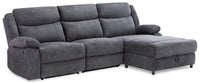  Sofa sectionnel de droite à inclinaison manuelle Alina de 3 pièces - gris