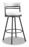 Tabouret pivotant Mila de hauteur comptoir - blanc