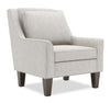 Fauteuil d’appoint club Sofa Lab personnalisable de 29 po fabriqué au Canada en tissu de chenille argenté Luxury Silver avec pattes en bois