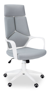 Fauteuil président Hayes de 25 po de calibre commercial - blanc et gris