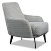 Fauteuil d’appoint Monroe de 29 po en tissu d’apparence lin gris avec pattes en métal