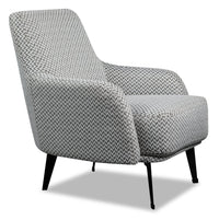  Fauteuil d’appoint Monroe de 29 po en tissu d’apparence lin gris avec pattes en métal