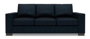 Sofa-lit personnalisable Track de Sofa Lab de 85 po au Canada en tissu de chenille bleue Luxury Indigo avec accoudoirs rectilignes