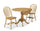 Ensemble de salle à manger Hana 3 pièces avec table de 40 po (L) à abattant, base piédestal et 2 chaises - naturel