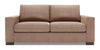 Sofa personnalisable Track de Sofa Lab de 75 po de format condo fabriqué au Canada en tissu d’apparence lin brun Pax Wicker 