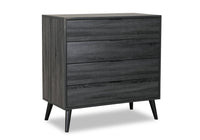  Commode verticale moderne du milieu du 20e siècle Nash de 35,4 po (L) x 35,5 po (H) à 4 tiroirs pour la chambre à coucher - gris foncé