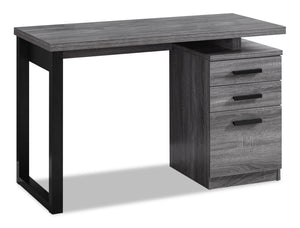 Bureau réversible Ronan de 47,25 po à 3 tiroirs - gris