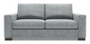 Sofa personnalisable Track de Sofa Lab de 75 po de format condo fabriqué au Canada en tissu d’apparence lin gris Luna Pewter 