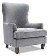 Fauteuil d’appoint à oreilles Sofa Lab personnalisable de 32 po fabriqué au Canada en tissu de velours gris