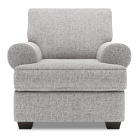  Fauteuil Roll de Sofa Lab personnalisable de 42 po fabriqué au Canada en tissu d’apparence lin avec accoudoirs enroulés - gris Luna Domino