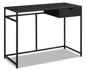 Bureau Everly de 42,25 po avec tiroir - noir