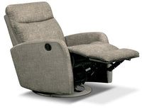  Fauteuil pivotant, coulissant et inclinable Jeffrey de 30,3 po en tissu de velours beige pierre