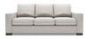 Sofa-lit personnalisable Track de Sofa Lab de 85 po fabriqué au Canada en tissu de chenille argentée Luxury Silver avec accoudoirs rectilignes