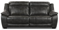  Sofa à inclinaison électrique Novo Cindy Crawford Home de 82 po en tissu d’apparence cuir gris