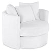 Fauteuil d’appoint pivotant Cuddler Midi de 42 po fabriqué au Canada en tissu de chenille blanc Plush Heaven