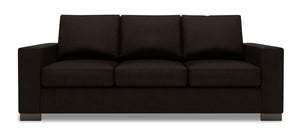 Sofa-lit personnalisable Track de Sofa Lab de 85 po fabriqué au Canada en tissu de chenille brune Luxury Chocolate avec accoudoirs rectilignes