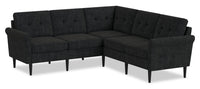  Sofa sectionnel modulaire BLOK de Scott Living 5 pièces en tissu avec accoudoirs enroulés et coussins réversibles - gris anthracite