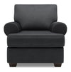 Fauteuil Roll de Sofa Lab personnalisable de 42 po fabriqué au Canada en tissu d’apparence lin avec accoudoirs enroulés - gris Pax Pepper