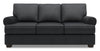 Sofa-lit personnalisable Roll de Sofa Lab de 86 po fabriqué au Canada en tissu d’apparence lin gris Pax Pepper avec accoudoirs enroulés