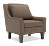 Fauteuil d’appoint club Sofa Lab personnalisable de 29 po fabriqué au Canada en tissu d’apparence lin brun Luna Praline avec pattes en bois