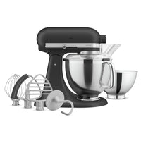  Batteur sur socle à tête inclinable KitchenAid de la série Artisan avec trousse d'accessoires de qualité supérieure - KSM195PSBK 