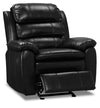 Fauteuil coulissant inclinable Adam de 34,45 po en tissu d’apparence cuir noir