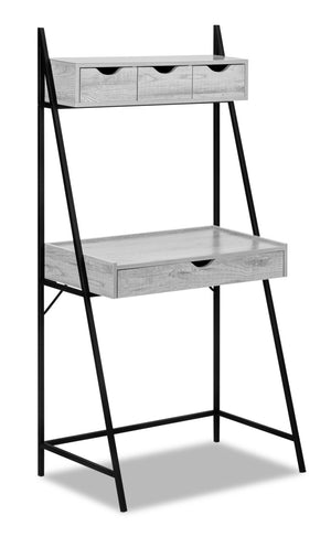 Bureau compact Norris de 31,5 po à 4 tiroirs - gris