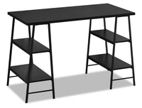 Bureau Jonnie de 47,25 po avec pattes de type chevalet - noir