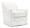 Fauteuil d’appoint pivotant Sofa Lab personnalisable de 31 po fabriqué au Canada en tissu blanc Mist