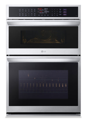 Four mural combiné électrique LG de 6,4 pi³ et de 30 po avec convection véritable - acier inoxydable Smudge-ProofMD - WCEP6427F