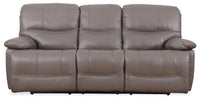  Sofa à inclinaison électrique Franco de 89 po en cuir véritable avec position zéro gravité et ports USB - gris