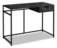 Bureau Everly de 42,25 po avec tiroir - apparence marbre noir