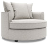 Fauteuil d’appoint Cuddler de Sofa Lab personnalisable de 48 po fabriqué au Canada en tissu de chenille argenté Luxury Silver