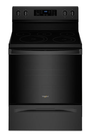Cuisinière électrique Whirlpool de 5,3 pi³ avec friture à air et autonettoyage - noire - YWFE550S0LB
