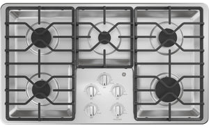 Surface de cuisson à gaz GE de 36 po à 5 éléments - acier inoxydable - JGP3036SLSS