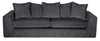 Sofa Harper de 99 po gris anthracite avec coussins décoratifs