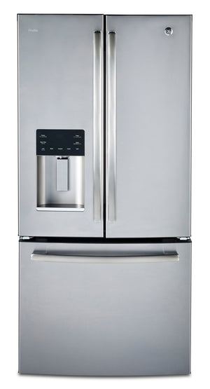 Réfrigérateur Profile de 17,5 pi³ et de 32,8 po à portes françaises - acier inoxydable résistant aux traces de doigts - PYE18HYRKFS