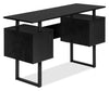 Bureau Rafa de 47,75 po avec 2 armoires de rangement - noir