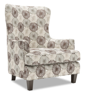 Fauteuil d’appoint à oreilles Sofa Lab personnalisable de 32 po fabriqué au Canada en tissu Stone multicolore